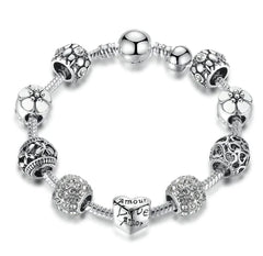 Trendy Beaded Bracelets with Pink Rhinestones (Wholesale)