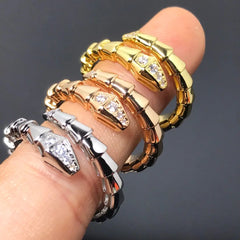 Creative Snake Diamond-Studded Ring for Women
