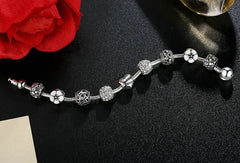 Trendy Beaded Bracelets with Pink Rhinestones (Wholesale)